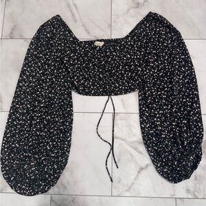 Urban Outfitters Black Floral Blouse